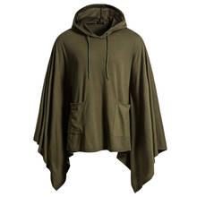 Sudadera con capucha para hombre, abrigo informal de estilo Hip Hop, con mangas de murciélago, Poncho con cordón, ropa de trabajo 2024 - compra barato