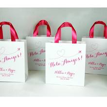 Hola и его друзья! Мексика Свадебные приветственные пакеты с розовая сатиновая лента и ваши имена элегантные свадебные подарки и сувениры для гостей 2024 - купить недорого