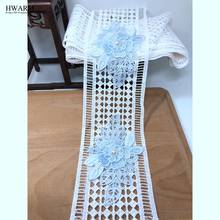 2yard 3D Beaded Flower Lace fabric wedding decoration new bilateral bar code milk geometric lattice embroidery water-soluble 2024 - buy cheap