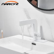 Basin Faucets New Square Faucet with Chassis Bathroom Faucet  Vanity Tap Spout Deck Mounted White Color Washbasin Faucet W3036 2024 - buy cheap