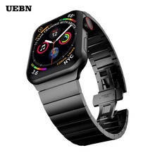 UEBN Stainless Steel strap for Apple Watch 44mm 40mm iWatch 38mm 42mm Butterfly Metal Bracelet Apple watch series 5 4 3 2 bands 2024 - buy cheap