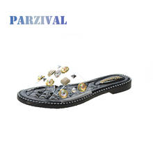 PARZIVAL 2020 New women shoes slippers Fashion Rhinestone outdoor slippers flip flops shoes summer beach sandals women mujer 2024 - buy cheap