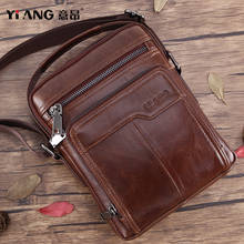 2021 New Genuine Leather Men's Messenger Bag Vintage Man Shoulder Small Crossbody bag for Male Natural Leather  Office Handbag 2024 - buy cheap