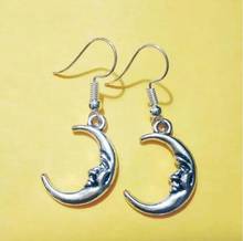 1Pair Metal Crescent Moon Face Dangly Earring Moon Friendship Charm Drape Earring DIY Women Jewelry Gifts 2024 - buy cheap