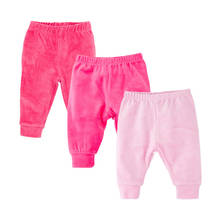 Calças para bebês recém-nascidos de 0 a 12m, calças rosa, calças de flanela de inverno, calças infantis de veludo para meninos, calças sólidas para crianças pequenas 2024 - compre barato