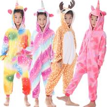 Pijamas infantis kigurumi, pijamas para meninos e meninas, do unicórnio, anime, panda 2024 - compre barato