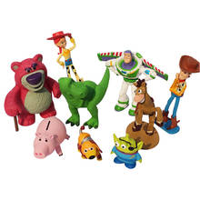 Toy Story-figuras de Woody, Buzz lightyear, Jessie, Bullseye, caballo, Lotso, oso, Rex, dinosaurio, Aliens, Hamm, cerdo, 8-9cm, 9 unids/lote 2024 - compra barato