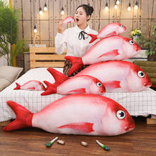 Simulação 3d red rock fish brinquedos de pelúcia recheado macio animal peixe pelúcia travesseiro criativo sofá travesseiro almofada aniversário presentes natal 2024 - compre barato
