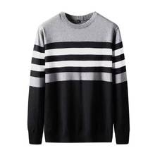 2021 men's spring and autumn day new sweater, fashionable leisure slim youth pullover 2024 - buy cheap