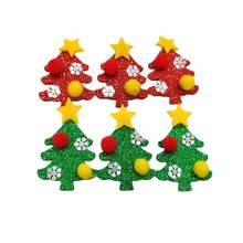 20 pçs/lote 4x5.3cm glitter árvore de natal apliques acolchoados remendos para diy grampos de cabelo decoração acessórios 2024 - compre barato