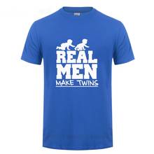 New Baby Joke Daddy Father's Day Gift Real Men Make Twins T Shirt Man Short Sleeve Funny Father To Be Dad Cotton T-Shirt Tshirt 2024 - buy cheap