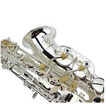 Margewate saxofone alto embutido para iniciantes, sax liso banhado a prata, com estojo em boas condições, para iniciantes 2024 - compre barato