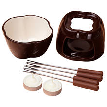 DIY Ceramic Fondue Set Cheese Ice Cream Bowl Warmer Chocolate Pot With Tealight Candles For Home Cooking Tools 2024 - buy cheap