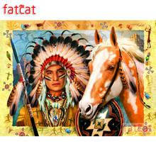 FATCAT Indian Chief Diamond Painting Full Square Round Drill Diy 5D Diamond Embroidery Mosaic Needlework Sale Home decor AE1310 2024 - buy cheap