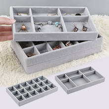 Jewelry Storage Box Flannel Plate Earrings Ring Display Storage Box Flannel Tray With Partition Jewelry Finisher Gift Box 2024 - buy cheap