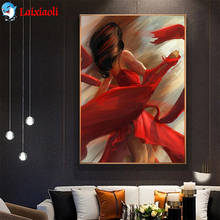 Diamond Mosaic Abstract art, dancing woman in red dress Picture Of  Diamond Painting Cross Stitch Embroidery Needlework Wall Art 2024 - buy cheap