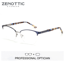 ZENOTTIC, титановые, ультралегкие, сплав, очки по рецепту для женщин, квадратные, для близорукости, полуоправы, мужские, Бизнес Стиль, оптические очки 2024 - купить недорого