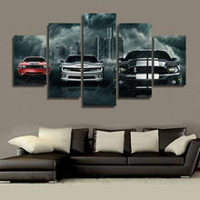 Canvas Poster Home Decor 5 Pieces Luxury Cars Racing car Paintings For Living Room Wall Art Sports Car Pictures Modular Framed 2024 - buy cheap