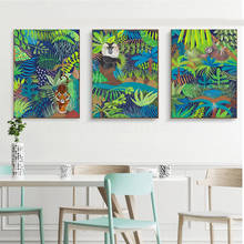 Sloth Monkey Tiger Jungle Nordic Posters and Prints Rainforest Tree Wall Art Canvas Painting Wall Pictures for Living Room Decor 2024 - buy cheap