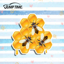 Jump Time 13cm x 12.6cm Bee Collecting Honey Vinyl Sticker Car Window Bumper Trunk Decal Car Sticker Waterproof Car Styling 2024 - buy cheap