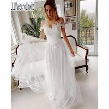 White Tulle Lace Beach Wedding Dress Floor-Length Sweetheart Off The Shoulder Bridal Gowns Custom Made 2024 - buy cheap