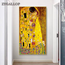 Gustav Klimt Kiss Abstract Art Painting Famous Oil Paintings Print Canvas Wall Art Pictures Posters and Prints Living Room Decor 2024 - buy cheap