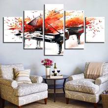 Abstract Piano Splash Painting Music 5pcs Modern Home Wall Decor Canvas Picture Art HD Print Painting On Canvas for Living Room 2024 - buy cheap