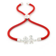 Pulsera Digital de cristal para parejas y mujeres, brazalete brillante con Micro incrustaciones de circonia, 8 pulseras de cuerda de hilo rojo, regalo para amantes 2024 - compra barato