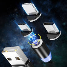 Cabo de carregamento micro usb tipo c magnético, para iphone samsung android, carga rápida, cabo de telefone celular 2024 - compre barato