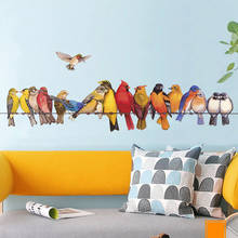 Pegatinas de pared con patrón de pájaros y animales, decoración del hogar, póster, papel tapiz, calcomanías de pared de cuarto 2024 - compra barato
