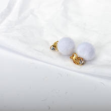 No Hole Round Ball Clip Earrings For Women Black White Earring Non Pierced Ear Cuff Earings Autumn Winter Female Jewelry 2024 - buy cheap