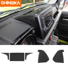 SHINEKA Interior para Suzuki Jimny 2019 + Accesorios de Panel, tiras de decoración de consola Central de fibra de carbono, pegatinas de embellecedor Interior 2024 - compra barato