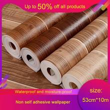 10M Wood Grain Wallpaper Imitation Wood Board Bedroom Ceiling Chinese Style Living Room Clothing Store 3D Wood Grain Wallpaper 2024 - buy cheap