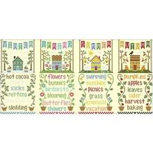 Four Seasons Cottage Set View patterns counted 11CT 14CT DIY Cross Stitch Sets wholesale Cross-stitch Kits Embroidery Needlework 2024 - buy cheap