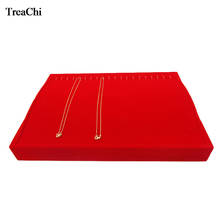 Red Velvet  Necklace Jewelry Display Case Pendant Bracelet Chain Organizer Box Gold Jewelry Holder Pallet Velvet Necklace Tray 2024 - buy cheap