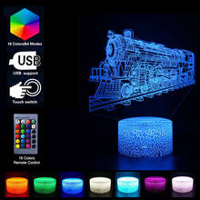 3D Stereo Train Night Light 16 Colors Remote Control LED Table Lamp For Children Toys Gifts Bedroom Christmas Decoration Lights 2024 - buy cheap