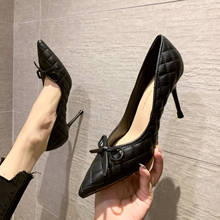 high heels female 2021 autumn and winter new pointed toe stiletto all-match black work shoes professional women's 2024 - buy cheap