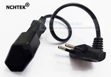 NCHTEK 90-градусный угловой Европейский круглый 2-контактный штекер-гнездо штекер EU кабель питания для фотопульта около 30 см/Бесплатная доставка/10 шт. 2024 - купить недорого