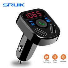 SRUIK Car MP3 Player Bluetooth FM Transmitter Wireless Radio Transmitter Adapter Fm Modulator 2 USB Ports Hands Free Calling 2024 - buy cheap