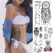 Waterproof Temporary Tattoo Sticker Dream Catcher Arrow Moon Old School Flash Tattoos Owl Fox Body Art Arm Fake Tatoo Women Men 2024 - compre barato