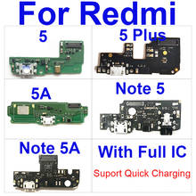 Placa de porta de carregamento USB para Xiaomi Redmi Note 5 5A Pro plus Carregador de carga Usb Plug Flex Ribbon Cable Peças de reposição para reparo 2024 - compre barato