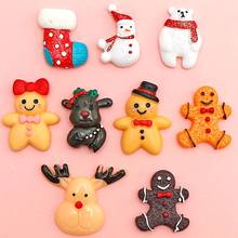 20Pcs Christmas Snowman Cookies Resin Flatback Cabochon Scrapbooking Decorations Fit Hair Clips Embellishments Beads Diy Dec 2024 - buy cheap