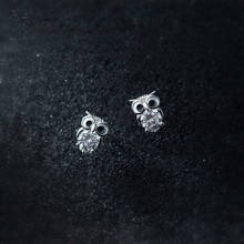 MIQIAO-pendientes de plata de ley 925 con forma de búho para mujer, aretes con diamantes, estilo coreano, sencillos y divertidos 2024 - compra barato