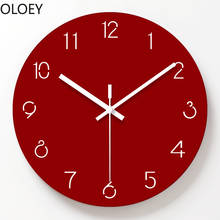 Relojes de pared decorativos de acrílico, reloj de pared de Color rojo Simple, sala de estar diseño moderno para, decoración de granja 2024 - compra barato