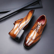 Korean style mens luxury fashion wedding party dresses natural leather brogue shoes carving bullock oxfords shoe zapatos sneaker 2024 - buy cheap