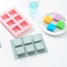 Handmade 6 Holes Lovely Square Silicone Soap Mold Soap Crafts Moulds Fondant Cake Baking Cooking Tools Bath Room Supplies 2024 - buy cheap