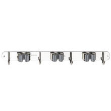 Broom Mop Holder, Stainless Steel Heavy Duty Wall Mount Storage Organizer Tools Hanger with 3 Racks 4 Hooks for Kitchen Bathroom 2024 - buy cheap
