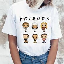 Camiseta feminina estilo coreano, camiseta harujuku kawaii friends tv, estilo ulzzang 90s, camiseta gráfica do programa friends 2024 - compre barato