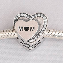 S925 Silver  Bead DIY Jewelry Tribute to Mom Charms fit Lady Bracelet Bangle Lady Birthday Gift 2024 - buy cheap