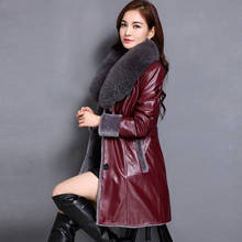 Sheepskin Women Genuine Leather Winter Real Coat Shearling Jacket Fox Fur Collar 2020 X4212 KJ4709 2024 - buy cheap